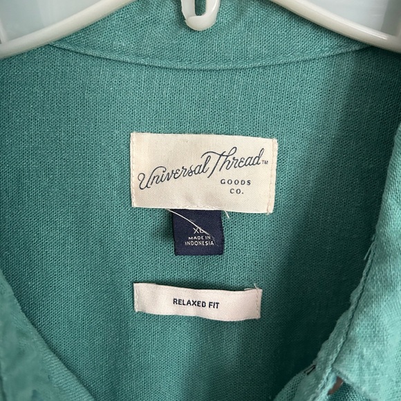 Linen Blend Long Sleeve Collared Button-Down Shirt Universal Thread Target XL - Picture 5 of 8